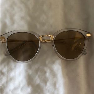 Beautiful semi see through lens glasses.